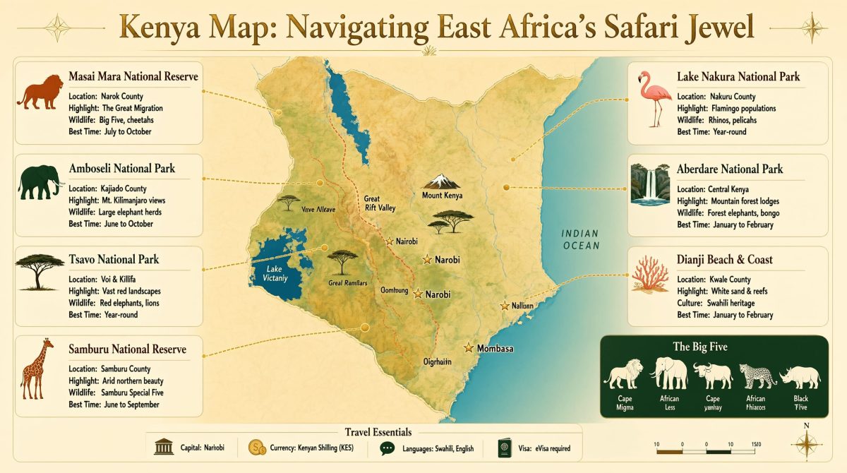 Kenya Map Navigating East Africa’s Safari Jewel. Steveandrichardsafaris