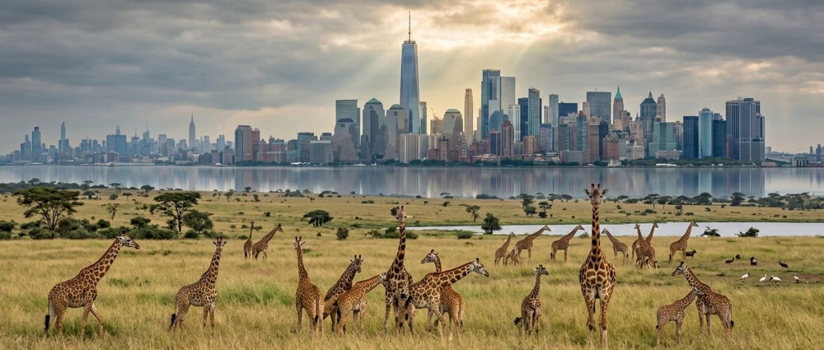 Kenya safari from Nairobi. Giraff in Nairobi national park